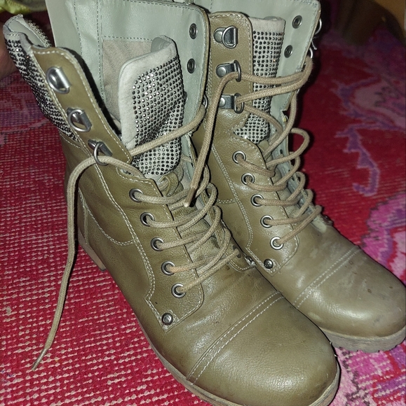 Guess Sparkly Combat Boots Size 8 - Picture 5 of 9